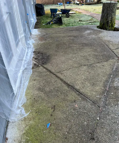 Broom Finish Patio Replacement With Decorative Border And Swimming SPA Slab in Kent 